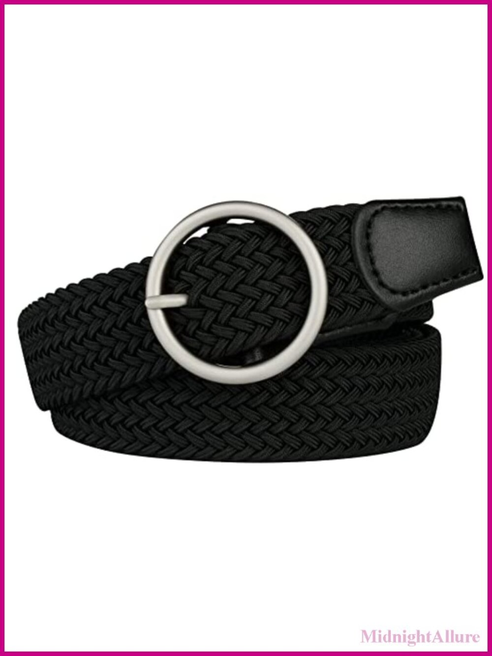 Plus Size Stretch Belt Elastic Braid-Woven No-Hole Adjustable